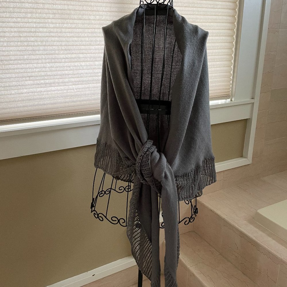 Soft Grey Sweater Wrap/Shawl